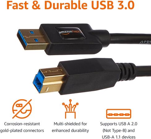 Amazon Basics USB 3.0 Cable - A-Male to B-Male - 9 Feet (2.7 Meters), 10-Pack in Saudi Arabia