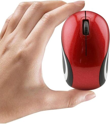 ماوس صغير، ماوس USB، ماوس بصري لاسلكي صغير للأطفال للمدرسة، فئران كمبيوتر محمولة للسفر بدون أسلاك مع جهاز استقبال USB لأجهزة الكمبيوتر المحمول وأجهزة الكمبيوتر المحمولة وأجهزة الكمبيوتر المحمولة (أحمر) in Saudi Arabia