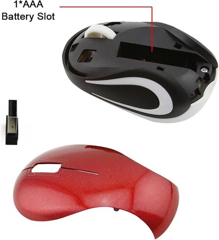 ماوس صغير، ماوس USB، ماوس بصري لاسلكي صغير للأطفال للمدرسة، فئران كمبيوتر محمولة للسفر بدون أسلاك مع جهاز استقبال USB لأجهزة الكمبيوتر المحمول وأجهزة الكمبيوتر المحمولة وأجهزة الكمبيوتر المحمولة (أحمر) in Saudi Arabia