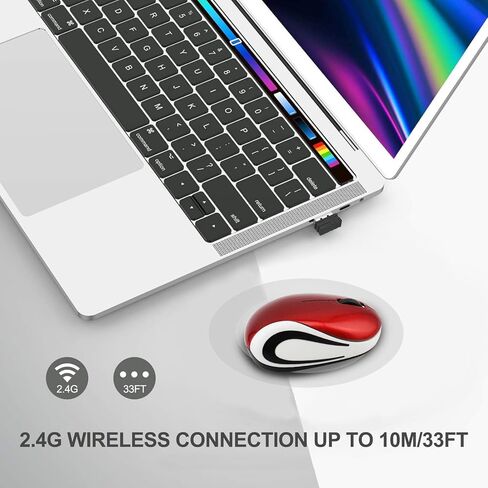 ماوس صغير، ماوس USB، ماوس بصري لاسلكي صغير للأطفال للمدرسة، فئران كمبيوتر محمولة للسفر بدون أسلاك مع جهاز استقبال USB لأجهزة الكمبيوتر المحمول وأجهزة الكمبيوتر المحمولة وأجهزة الكمبيوتر المحمولة (أحمر) in Saudi Arabia