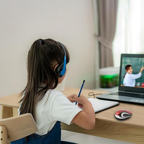 ماوس صغير، ماوس USB، ماوس بصري لاسلكي صغير للأطفال للمدرسة، فئران كمبيوتر محمولة للسفر بدون أسلاك مع جهاز استقبال USB لأجهزة الكمبيوتر المحمول وأجهزة الكمبيوتر المحمولة وأجهزة الكمبيوتر المحمولة (أحمر) in Saudi Arabia