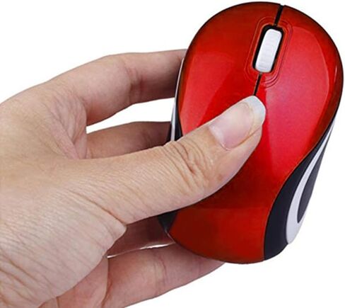 ماوس صغير، ماوس USB، ماوس بصري لاسلكي صغير للأطفال للمدرسة، فئران كمبيوتر محمولة للسفر بدون أسلاك مع جهاز استقبال USB لأجهزة الكمبيوتر المحمول وأجهزة الكمبيوتر المحمولة وأجهزة الكمبيوتر المحمولة (أحمر) in Saudi Arabia