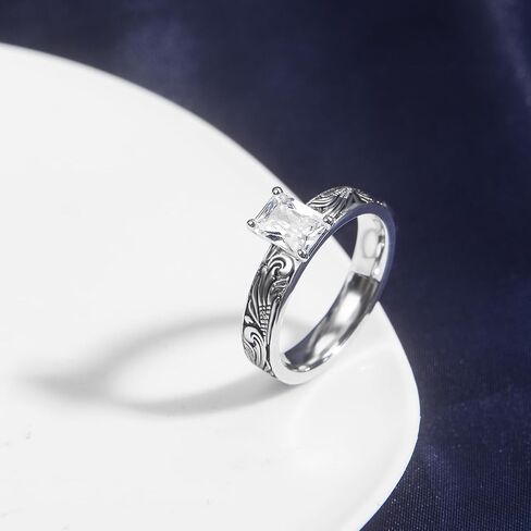 Shiny Cubic Zirconia Statement Ring Antique Flower Vine Design Vintage Rings for Women Cocktail Birthday Wedding Valentine Gift in Saudi Arabia