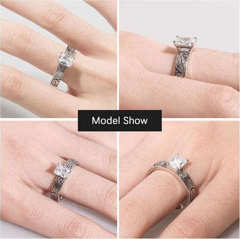 Shiny Cubic Zirconia Statement Ring Antique Flower Vine Design Vintage Rings for Women Cocktail Birthday Wedding Valentine Gift in Saudi Arabia