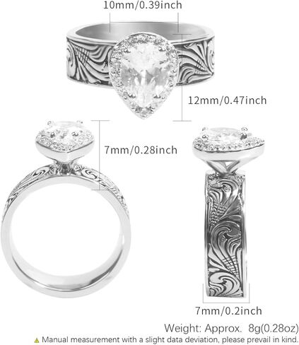 Shiny Cubic Zirconia Statement Ring Antique Flower Vine Design Vintage Rings for Women Cocktail Birthday Wedding Valentine Gift in Kuwait