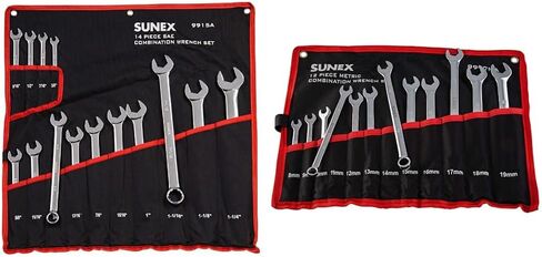Sunex Tools 9930 SAE Stubby Combination Wrench Set, 3/8-Inch - 15/15-Inch, 11-Piece in Saudi Arabia