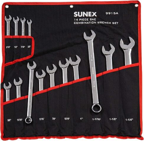 Sunex Tools 9930 SAE Stubby Combination Wrench Set, 3/8-Inch - 15/15-Inch, 11-Piece in Saudi Arabia