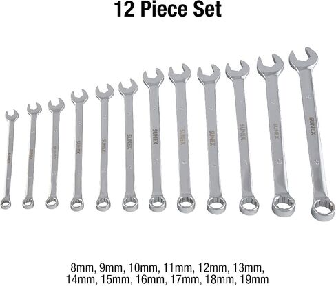 Sunex Tools 9930 SAE Stubby Combination Wrench Set, 3/8-Inch - 15/15-Inch, 11-Piece in Saudi Arabia