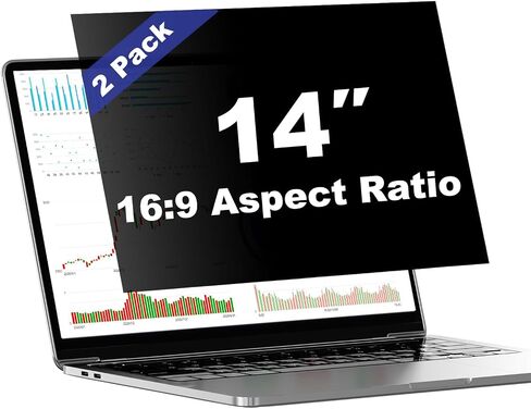 [2 Pack 15.6 Inch Laptop Privacy Screen Shield for 16:9 Widescreen Laptop Monitor - Anti-Glare Blue Light Privacy Filters and Anti Spy Privacy Screen Protector Film in Kuwait