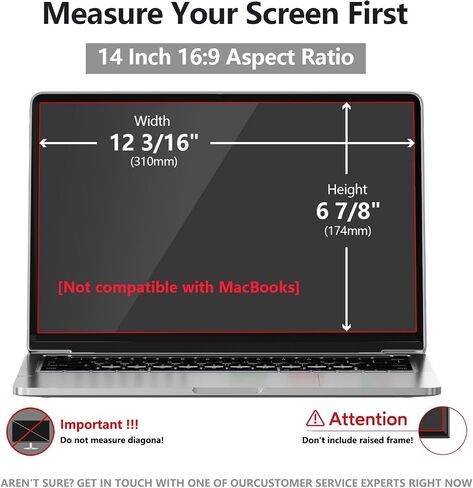 [2 Pack 15.6 Inch Laptop Privacy Screen Shield for 16:9 Widescreen Laptop Monitor - Anti-Glare Blue Light Privacy Filters and Anti Spy Privacy Screen Protector Film in Kuwait