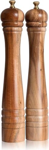 Pepper Mill, Pepper Grinder with Adjustable Stainless Steel Grinder, Acacia Wood, Height 30 cm / 12 inch in Saudi Arabia