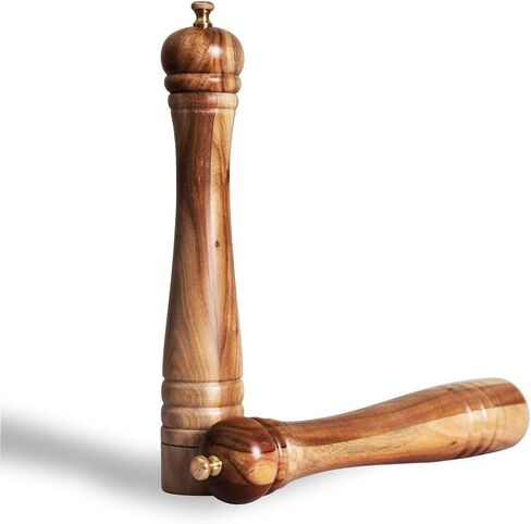 Pepper Mill, Pepper Grinder with Adjustable Stainless Steel Grinder, Acacia Wood, Height 30 cm / 12 inch in Saudi Arabia
