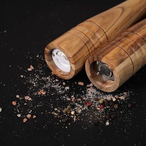Pepper Mill, Pepper Grinder with Adjustable Stainless Steel Grinder, Acacia Wood, Height 30 cm / 12 inch in Saudi Arabia