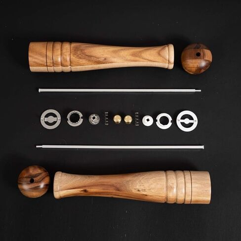 Pepper Mill, Pepper Grinder with Adjustable Stainless Steel Grinder, Acacia Wood, Height 30 cm / 12 inch in Saudi Arabia