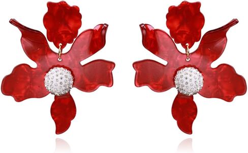 EBLIN Rose Petal Tassel Long Bohemian Earrings Q67# in Saudi Arabia