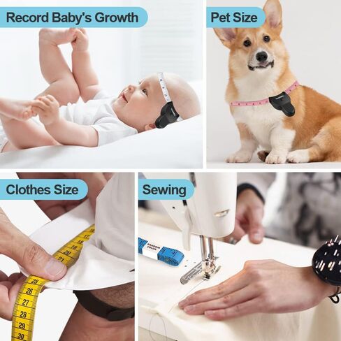 Tape Measure 2 Pack Body Measuring Tape 60inch (150cm), Lock Pin and Push-Button Retract, Ergonomic and Portable Design, Accurate Measuring Tape for Body Measurement and Weight Loss, Double White in Saudi Arabia
