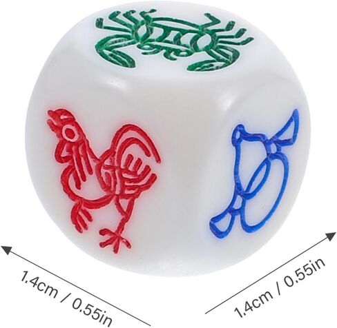 6 قطع من لعبة Toyvian الصينية التقليدية على شكل سرطان البحر الجمبري لعبة النرد السنة الصينية الجديدة التقليدية لعبة السمك الجمبري والروبيان وسرطان البحر والدجاج عملة كالاباش الورقية لعبة المقامرة التقليدية in Kuwait