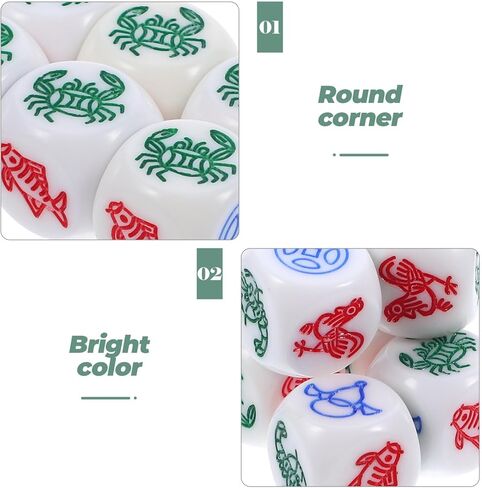 6 قطع من لعبة Toyvian الصينية التقليدية على شكل سرطان البحر الجمبري لعبة النرد السنة الصينية الجديدة التقليدية لعبة السمك الجمبري والروبيان وسرطان البحر والدجاج عملة كالاباش الورقية لعبة المقامرة التقليدية in Kuwait