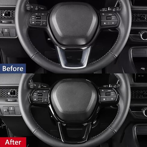 اكسسوارات السيارات صالح لهوندا CR-V CRV 2023 2024 الداخلية غطاء أزرار شرائط الكسوة (أسود لامع) ABS 1 قطعة in Kuwait