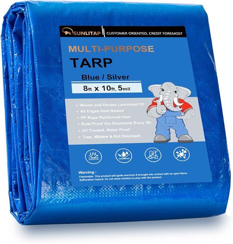 غطاء قماش القنب مقاس 20 × 30 قدمًا، قماش بولي مقاوم للماء مع حلقات معدنية، حواف معززة، مقاوم للأشعة فوق البنفسجية، مقاوم للتمزق والتمزق، قماش القنب متعدد الأغراض للسيارات والقوارب والسقف والتخييم (أخضر/بني) in Saudi Arabia