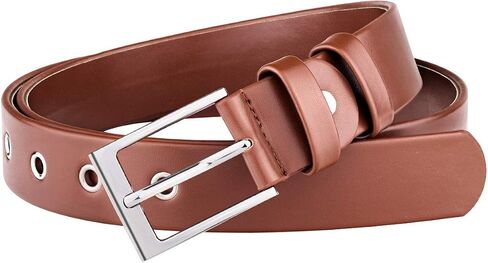 Adjustable Women PU Leather Belt for Jeans Dresses Waist Belts With Buckle in Saudi Arabia