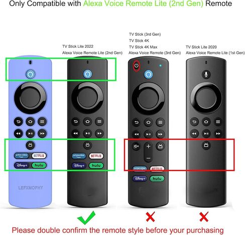 LEFXOMPHY TVStick Lite غطاء بديل عن بعد لجهاز TV Stick Lite أحدث Alexa Voice Remote Lite الجيل الثاني 2022 حافظة واقية من السيليكون الأخضر تتوهج في الظلام in Kuwait