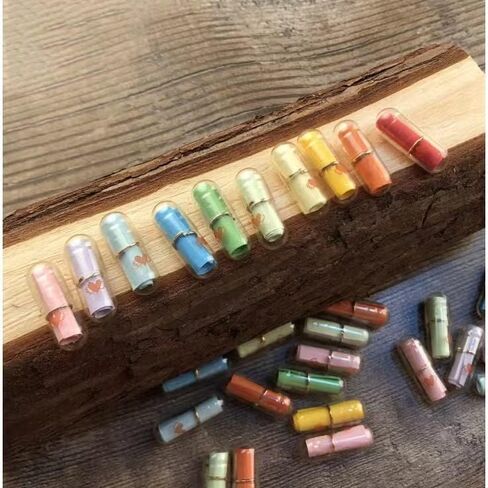 100Pcs Lovely Capsule Message Paper Letter Pill Shaped Mini Capsule Love Notes for Valentine's Day,Christmas Gift, Capsules Letters for Birthday Anniversary Mother's Day Thanksgiving (Black) in Saudi Arabia