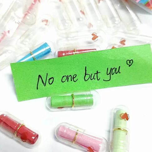 100Pcs Lovely Capsule Message Paper Letter Pill Shaped Mini Capsule Love Notes for Valentine's Day,Christmas Gift, Capsules Letters for Birthday Anniversary Mother's Day Thanksgiving (Black) in Saudi Arabia