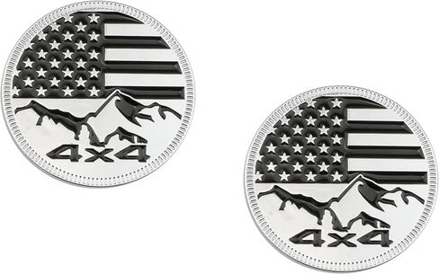 Eagle Style Emblem 3D Metal Round Badges Sticker Fit Jeep Wrangler Cherokee and Various Cars.（2 Pieces） (Black Eagle) in Kuwait