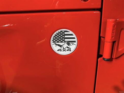 Eagle Style Emblem 3D Metal Round Badges Sticker Fit Jeep Wrangler Cherokee and Various Cars.（2 Pieces） (Black Eagle) in Kuwait