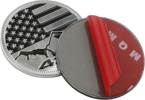 Eagle Style Emblem 3D Metal Round Badges Sticker Fit Jeep Wrangler Cherokee and Various Cars.（2 Pieces） (Black Eagle) in Kuwait