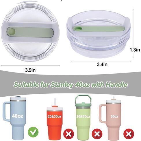 AIERSA 2Pcs Lid Replacement for Stanley Quencher Cup H2.0 30 oz Tumbler with Handle, Cup Lids for Stanley Cup Accessories, Cream in Saudi Arabia