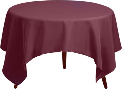 Gee Di Moda Square Tablecloth - 52 x 52 Inch Black Table Cloth for Small Square or Round Tables - Heavy Duty Washable Fabric - for Buffet Table, Holiday Party, Dinner, Wedding & Baby Shower in Saudi Arabia