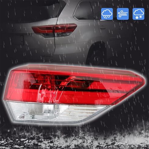 Driver Side Rear Brake Tail Light Assembly Replacement for 2017 2018 2019 Toyota Highlander Outer Left Tail Lamp 815600E161 TO2804143 in Saudi Arabia