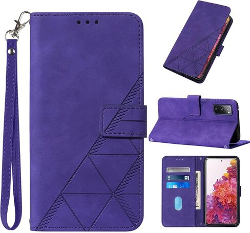 S20 FE Case Wallet,for Samsung S20 FE Case,[Kickstand][Wrist Strap][Card Holder Slots] TPU Interior Protective PU Leather Folio Flip Cover for Samsung Galaxy S20 FE Case (Blue) in Saudi Arabia