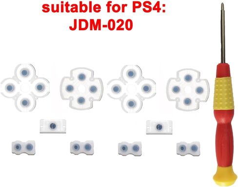 1 Set Silicone Conductive Rubber Pads Replacement for Playstation 4 PS4 Controller Parts for JDM-001/011 Dualshock 4 L1 R1 L2 R2 Adhesive Button Changing Keypad Repair Replacement Part Tool Kit (001) in Saudi Arabia