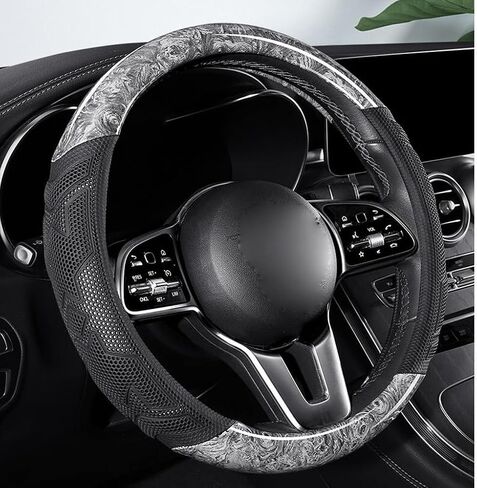 GZE Peach Wood Grain Steering Wheel Cover Universal 15 Inch Anti-Slip Breathable Odorless Auto Interior Decorations Accessories Car Snug Grip (Yellow) in Saudi Arabia