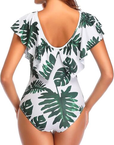 Tempt Me Women Ruffle One Piece Swimsuit Flounce Sleeve Swimwear V Neck Bathing Suit for Teen Girls in Saudi Arabia