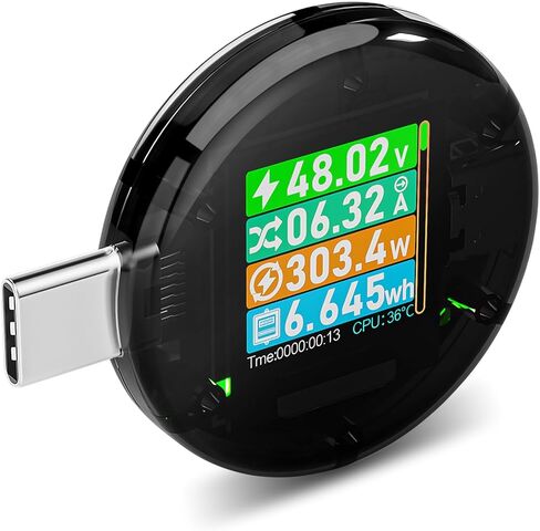USB C Power Meter USB C Tester, USB Multimeter 4.5-50V 0-6A Touch Control Voltage Current Capacity Amp Volt Voltmeter Ammeter Detector Digital Tester for Chargers Power Bank Cable in Kuwait
