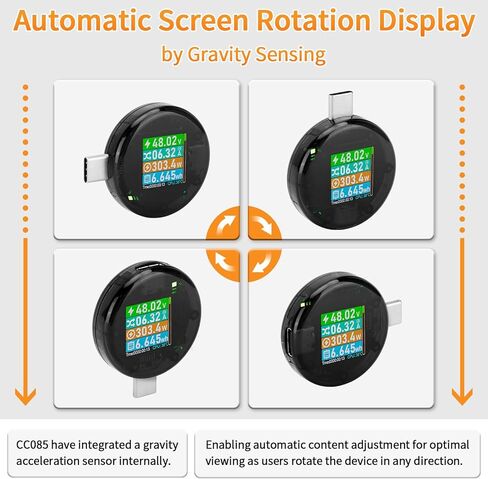 USB C Power Meter USB C Tester, USB Multimeter 4.5-50V 0-6A Touch Control Voltage Current Capacity Amp Volt Voltmeter Ammeter Detector Digital Tester for Chargers Power Bank Cable in Kuwait
