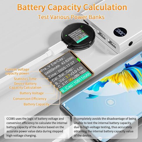 USB C Power Meter USB C Tester, USB Multimeter 4.5-50V 0-6A Touch Control Voltage Current Capacity Amp Volt Voltmeter Ammeter Detector Digital Tester for Chargers Power Bank Cable in Kuwait
