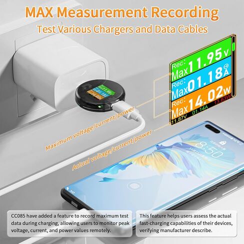 USB C Power Meter USB C Tester, USB Multimeter 4.5-50V 0-6A Touch Control Voltage Current Capacity Amp Volt Voltmeter Ammeter Detector Digital Tester for Chargers Power Bank Cable in Kuwait