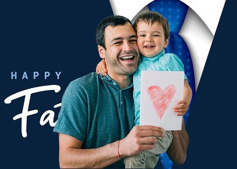 INRUI Happy Fathers Day Background Blue Tie Theme Photo Backdrop Love Dad Holiday Party Decoration Gift Banner Photography Studio Props (7x5FT) in Saudi Arabia