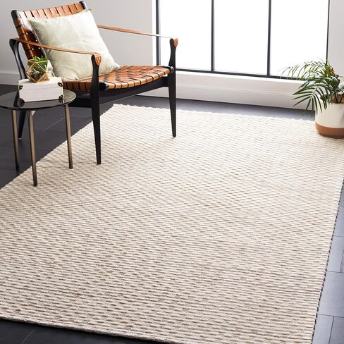 سجادة منطقة SAFAVIEH Marbella Collection - 6' x 9'، بيج، صوف مصنوع يدويًا، مثالية للمناطق ذات حركة المرور العالية في غرفة المعيشة وغرفة النوم (MRB158B) in Saudi Arabia