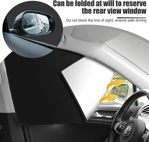 4 PCS Car Side Window Sun Shade, 2 PCS 7.87In x 19.68In x 31.49In Vehicle Heat Shield, Universal 2 PCS 19.68In x 31.49In Automotive Privacy Protector Replacement (Black & Silver) in Saudi Arabia