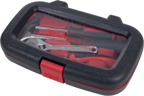 15-Piece Tool Set - Household Tool Kit with Hammer, Multi-Bit Screwdriver Set, Pliers, Wrench- Tools and Equipment for DIY Projects by Stalwart (Red) in Saudi Arabia
