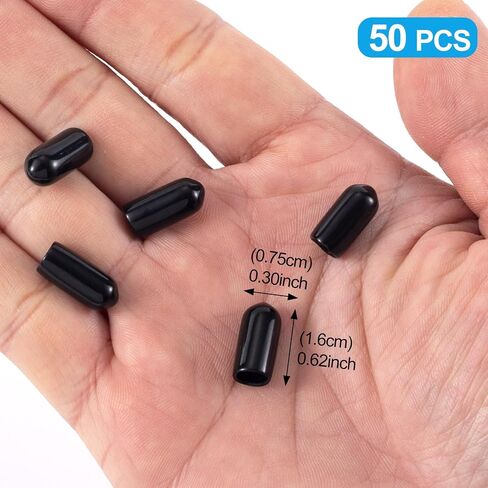 OIIKI 50 Pack Liquor Bottle Covers, Black Rubber Olive Oil Bottle Caps, Anti-Dust Pour Spout Covers for Speed Pourers, Spot Pourers for Kitchen, Bars in Saudi Arabia