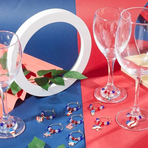 SUNNYCLUE 1 Box Glass Marker Charms Wine Marker Charms Wine Charms Bulk Wine Glass Tags Glass Identifiers for Gathering Wedding Holiday Gifts Party Favor Drinks Decor Supplies Upgraded Gift Package in Saudi Arabia