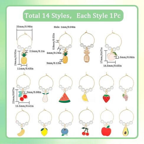 SUNNYCLUE 1 Box Glass Marker Charms Wine Marker Charms Wine Charms Bulk Wine Glass Tags Glass Identifiers for Gathering Wedding Holiday Gifts Party Favor Drinks Decor Supplies Upgraded Gift Package in Saudi Arabia