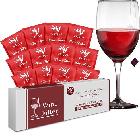 The Wand Wine Purifier, Pack of 12, Wine Filters for Histamines and Sulfite, Wine Accessories for Wine Lovers, Eliminate Headaches, Reduce Wine Allergies in Kuwait